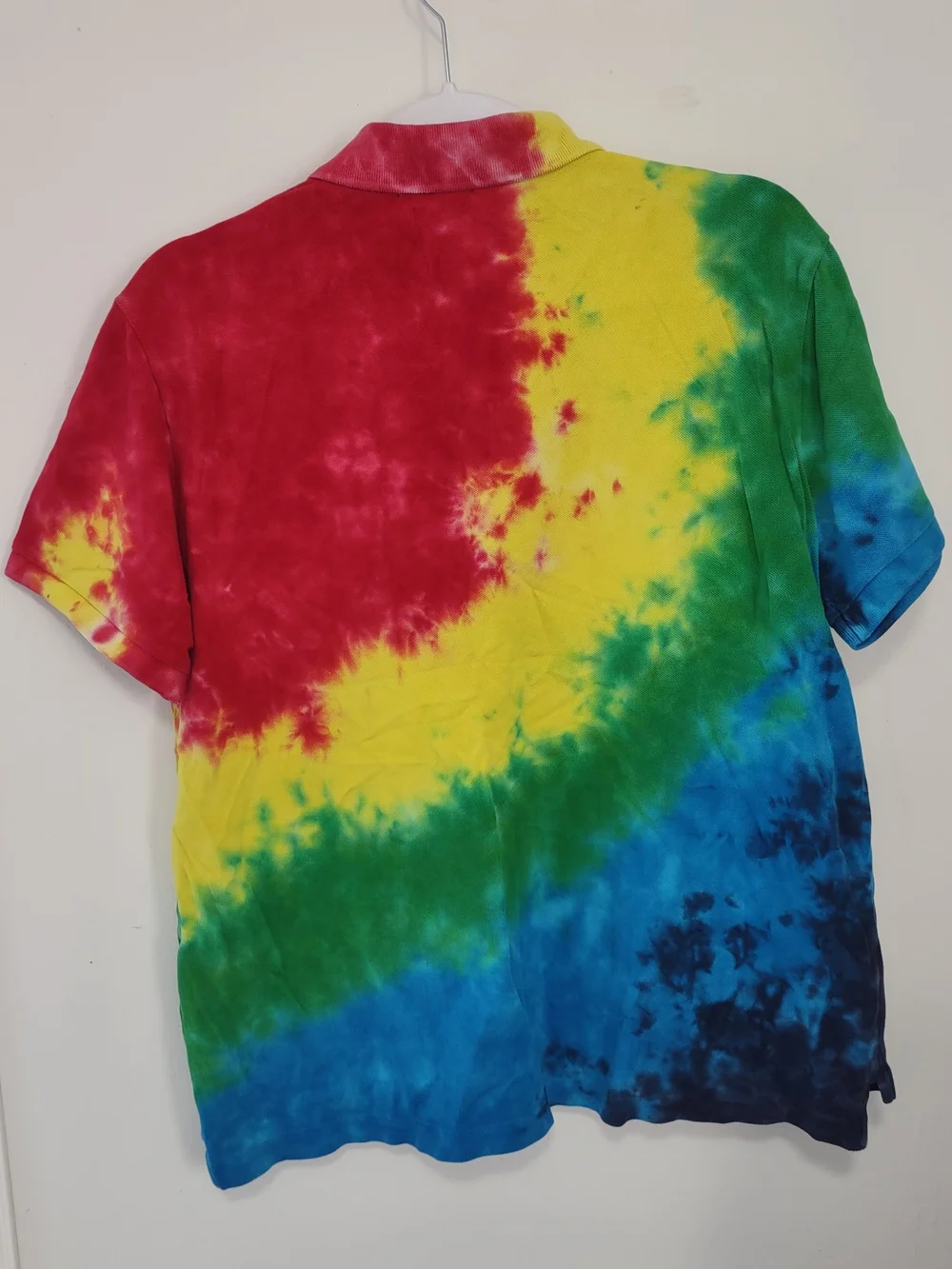 Polo by Ralph Lauren Men's Multicolor Tie-Dye Cotton Polo Shirt Large